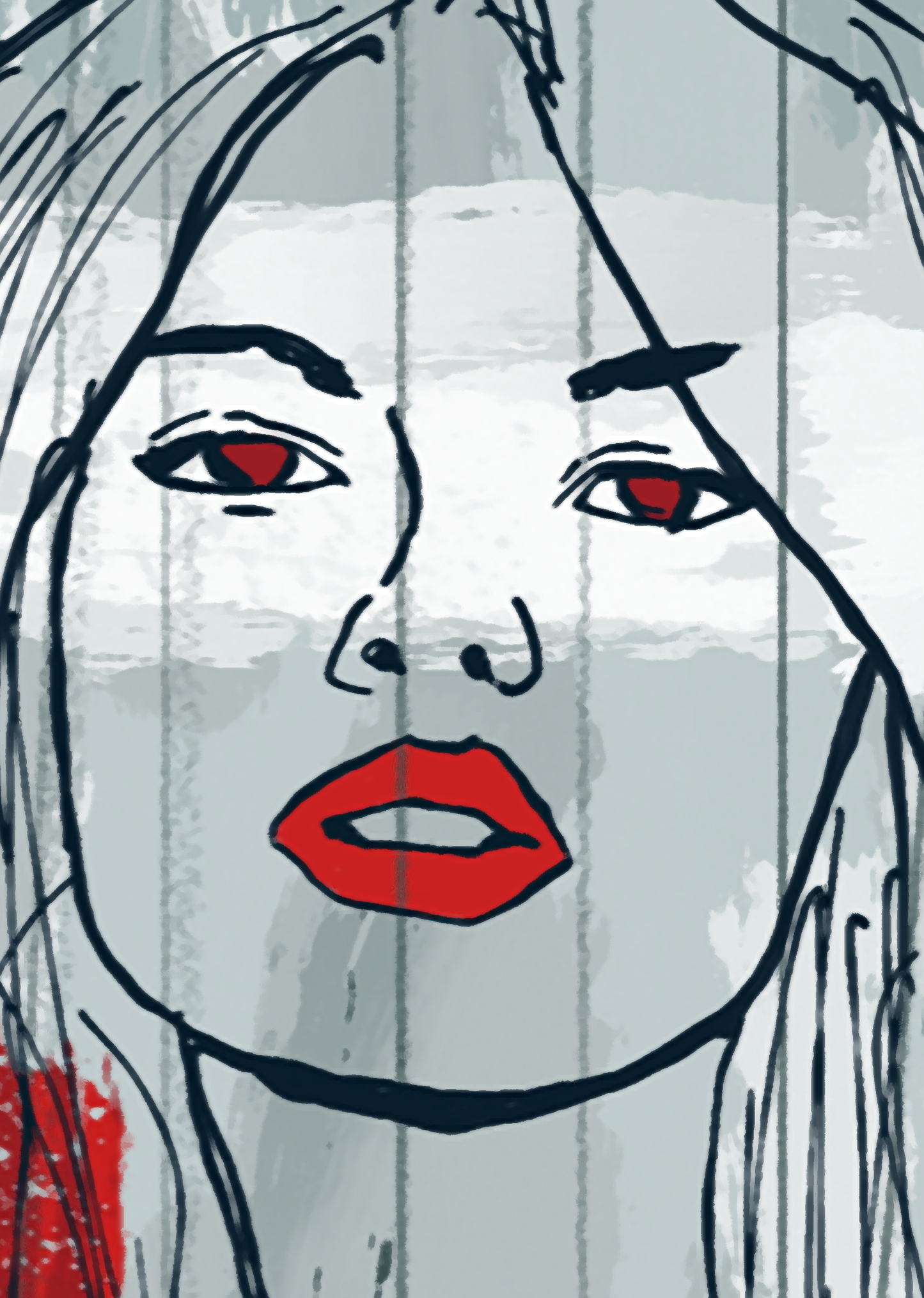Enshroud Woman Mask Portrait Contemporary Fine Art Canvas Print