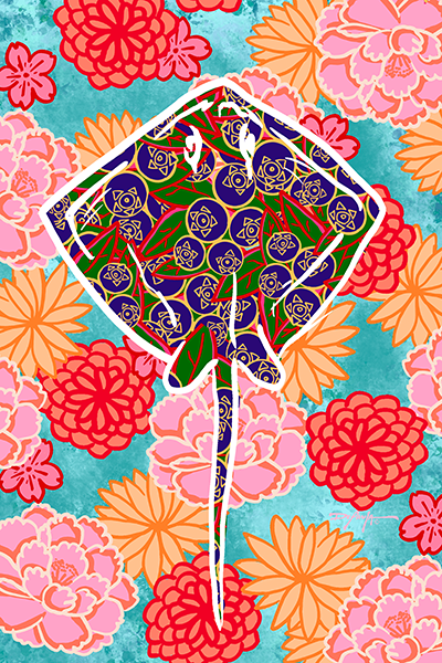 Uchikake Stingray Fine Coastal Art Print 12 x 18
