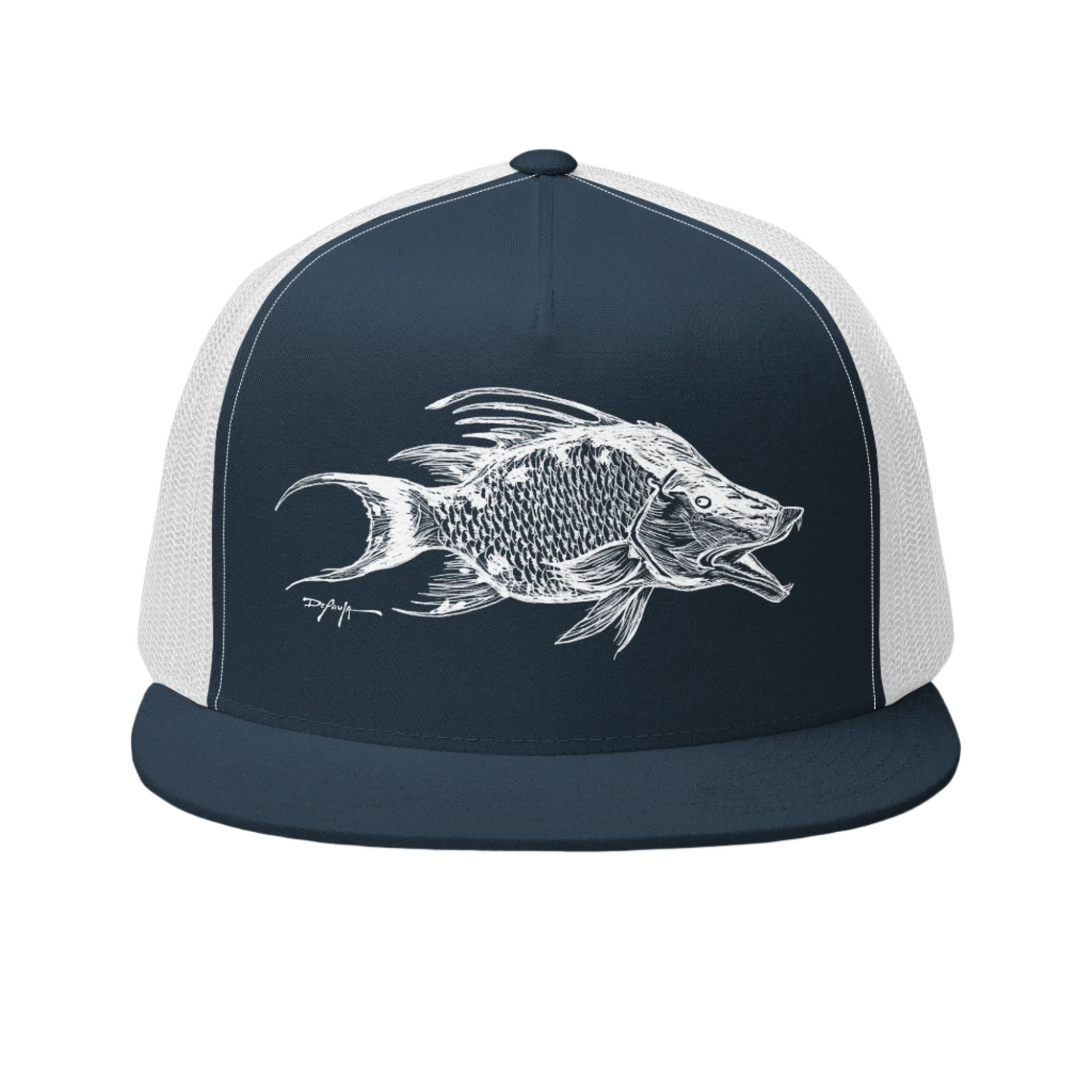 Signature White Hogfish Trucker Cap