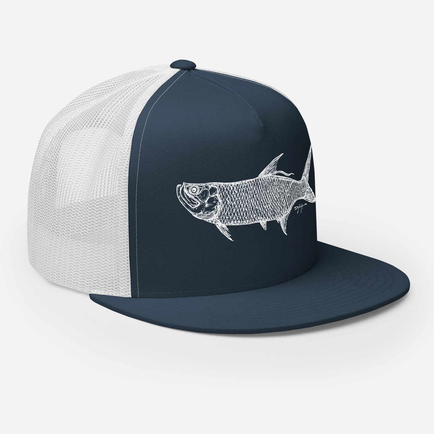 Signature White Tarpon Trucker Cap