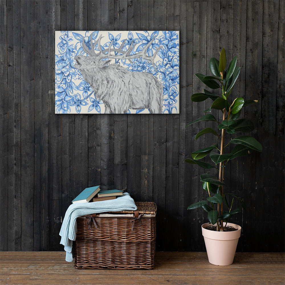 Appalachian Porcelain Elk Fine Art Canvas Print 24 x 36