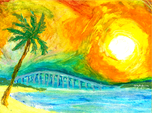 Bridge After Sunrise Fine Art Impressionistic Canvas Print