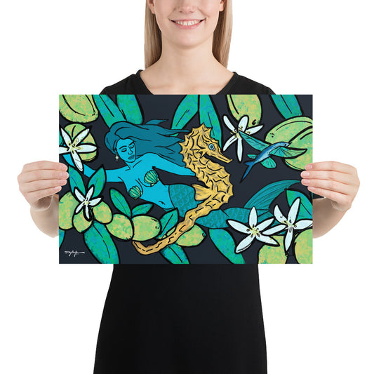 Key Lime Mermaid Coastal Fine Art Print