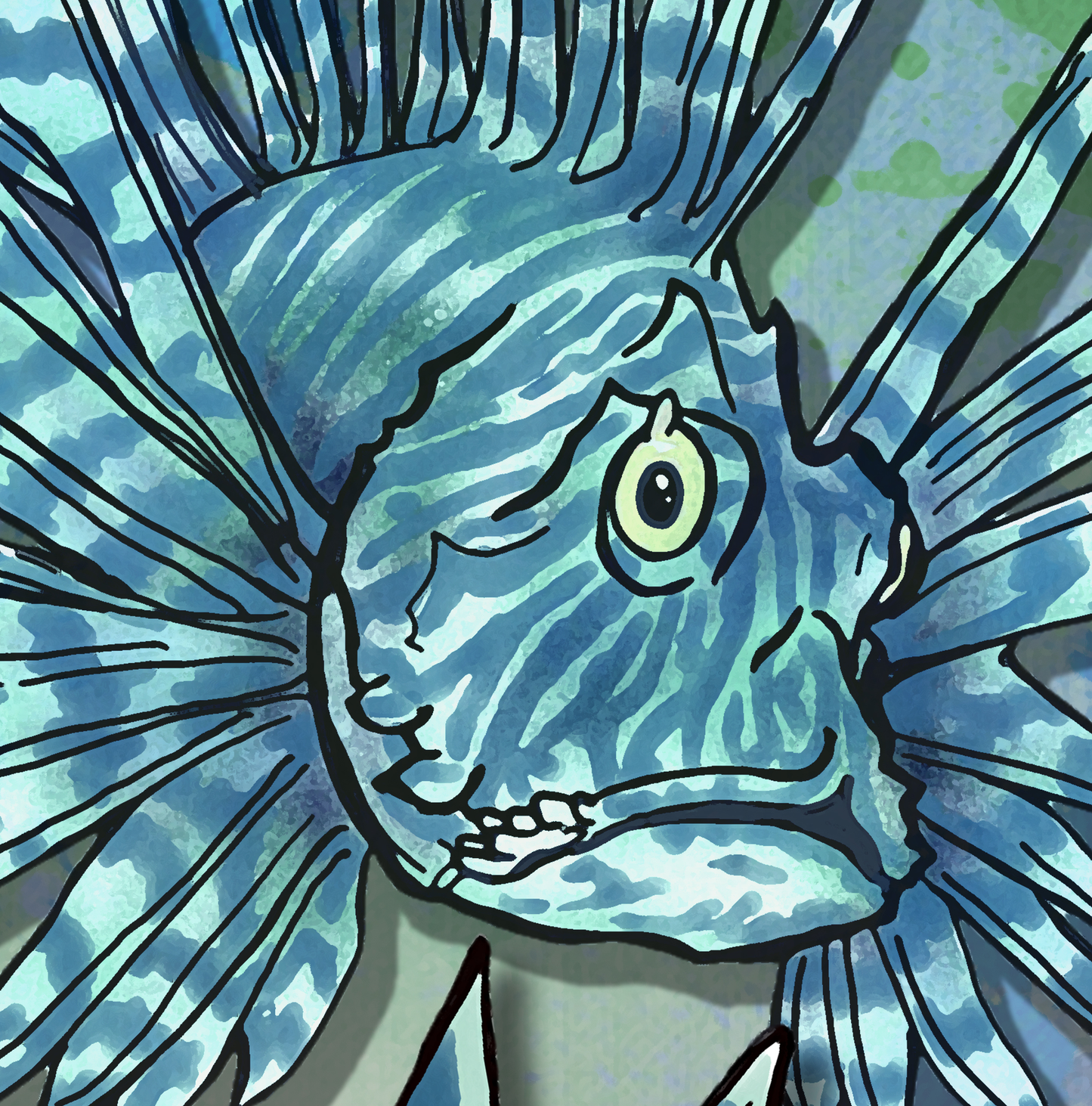 Lionfish Duet Reef Fish Fine Art Canvas Print