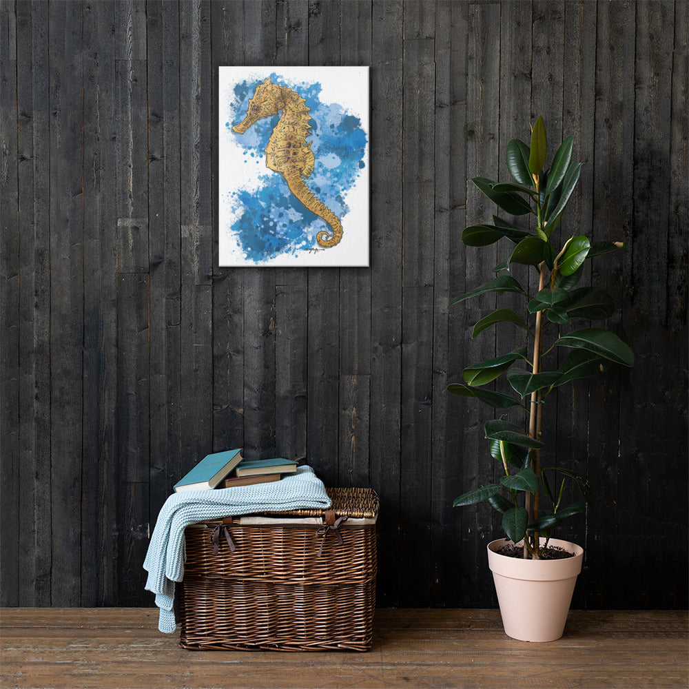 Seahorse Fine Coastal Art Expressionism Canvas Print