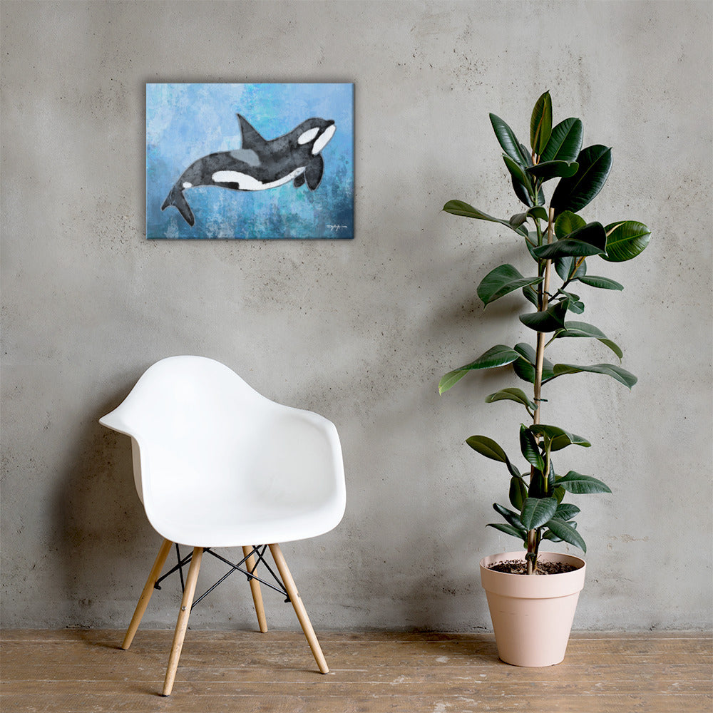 Sea Life Impression Orca Killer Whale Fine Art Canvas Print