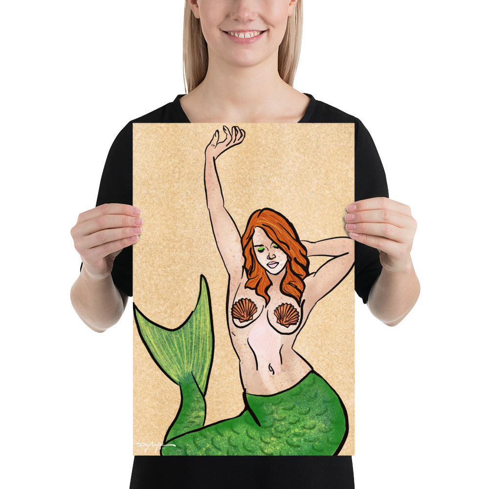 The Stretching Mermaid Fine Art Print 12 x 18
