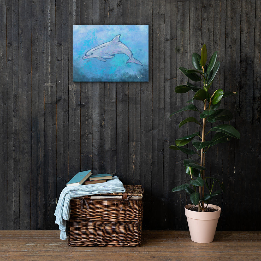 Sea Life Impression Dolphin Fine Art Canvas Print