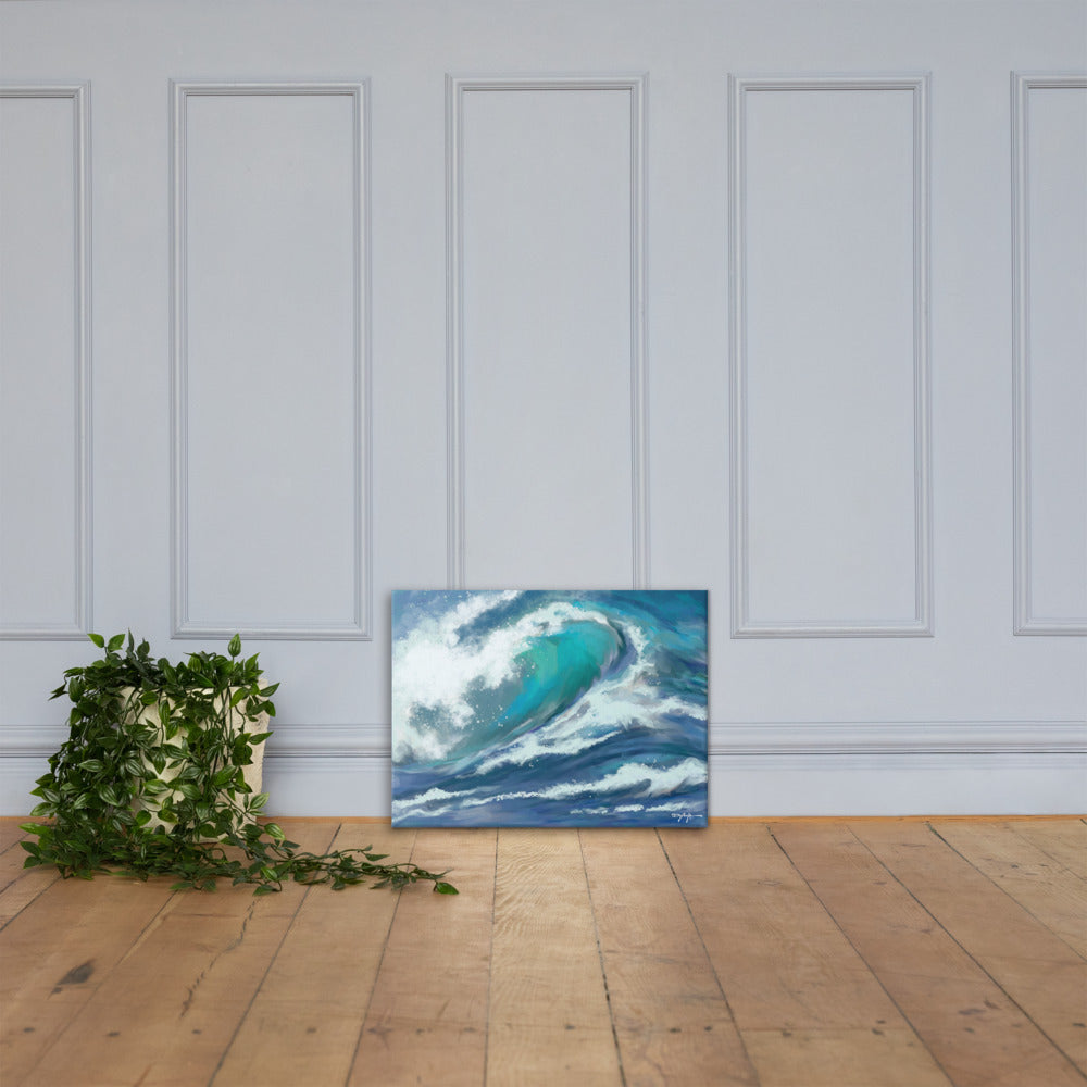 Deep Blue Wave Fine Art Canvas