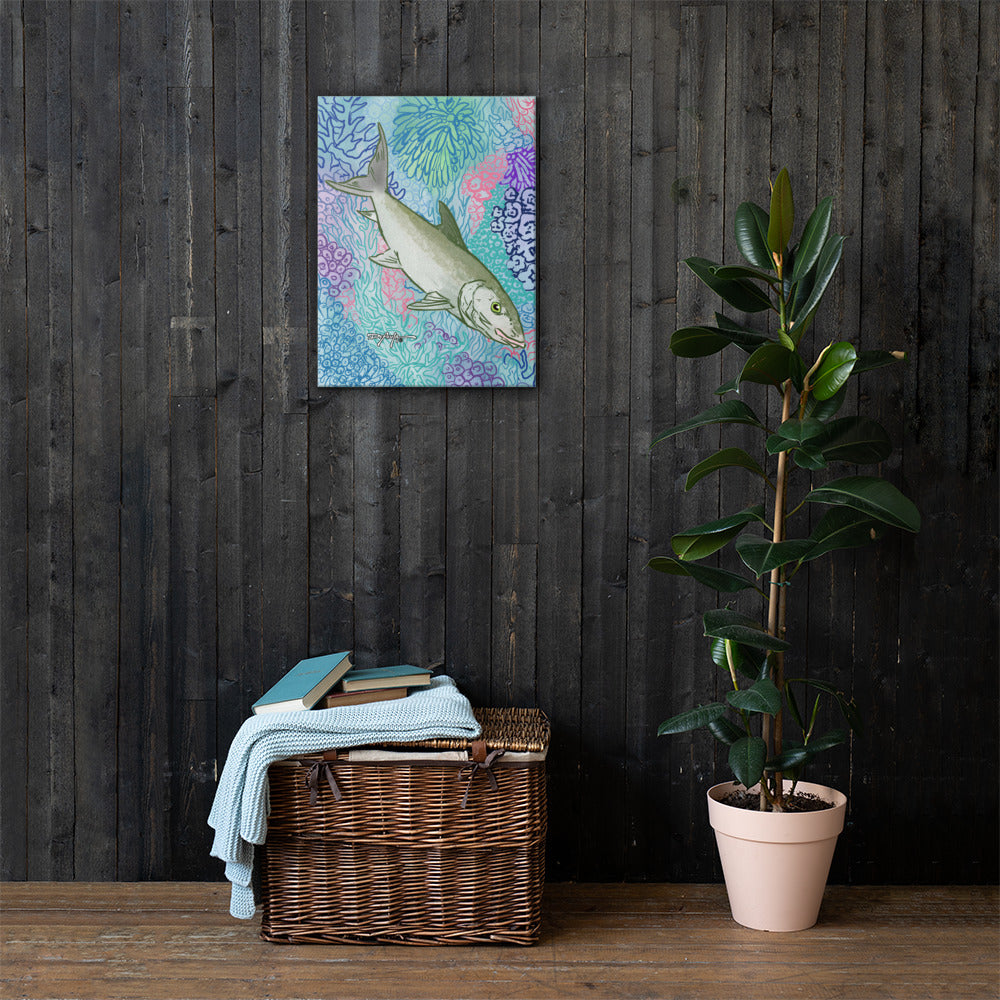 Sapphire Reef Bonefish Fine Fish Art Canvas Print