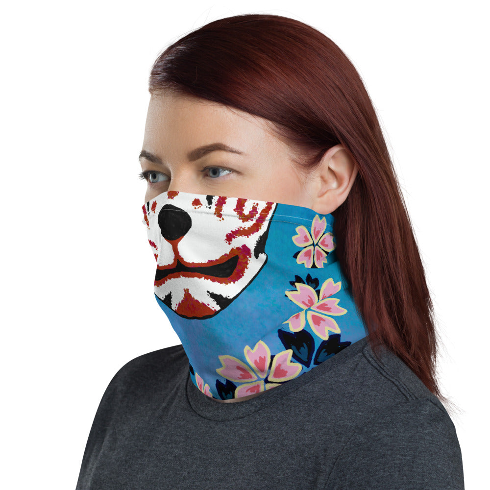 Fox Cherry Blossoms Face Mask Neck Gaiter