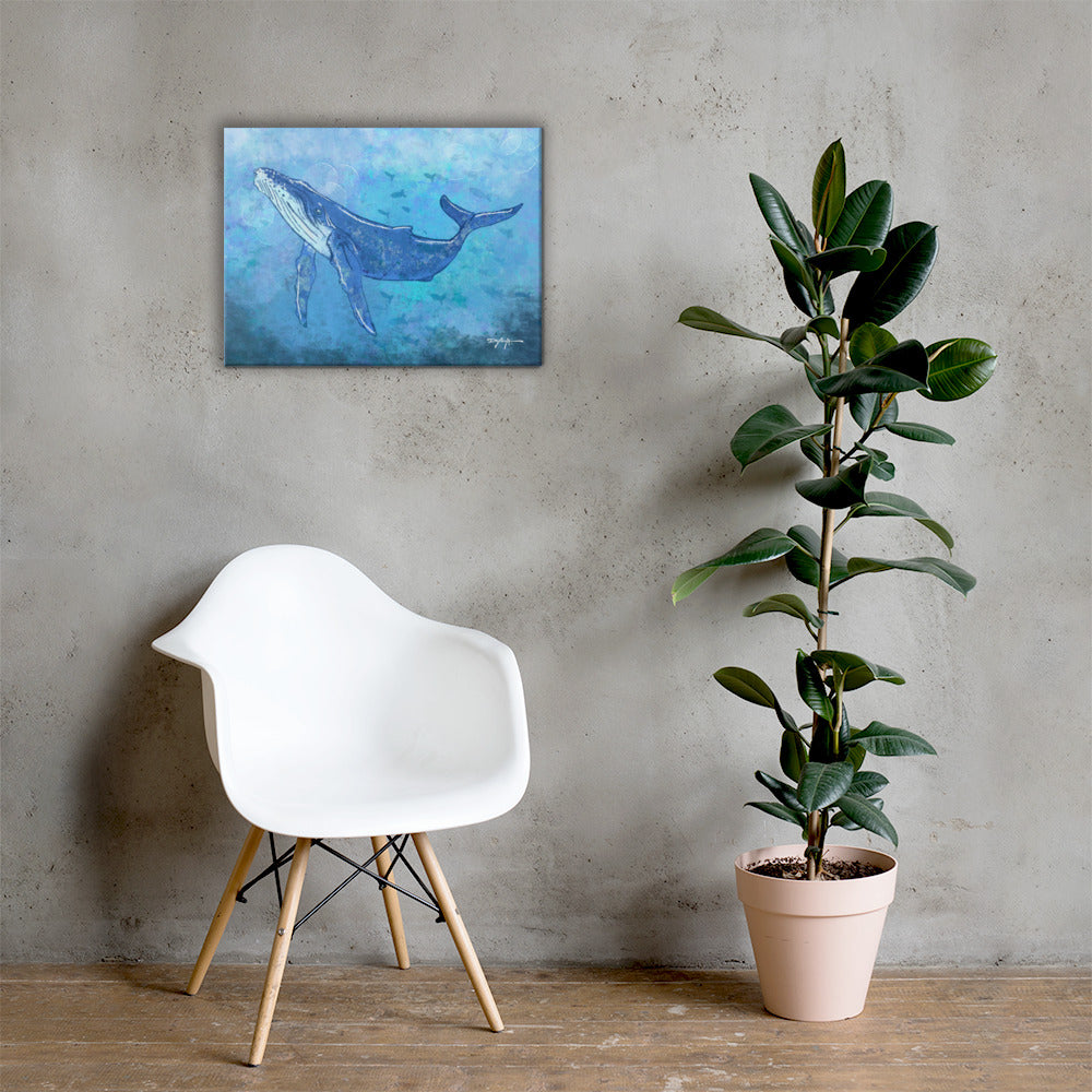 Sea Life Impression Humpback Whale Fine Art Canvas Print