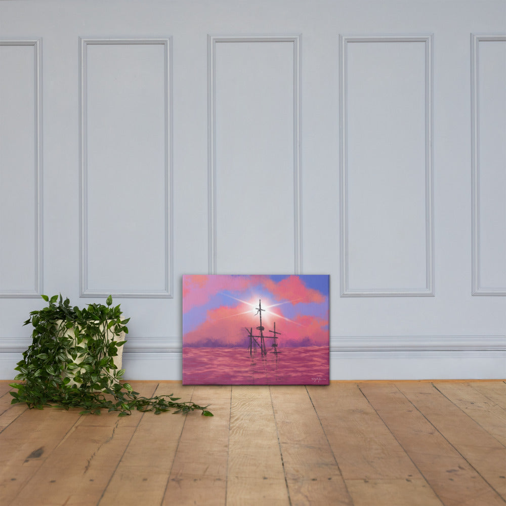Hope Shipwreck Fine Art Sunset Landscape Canvas