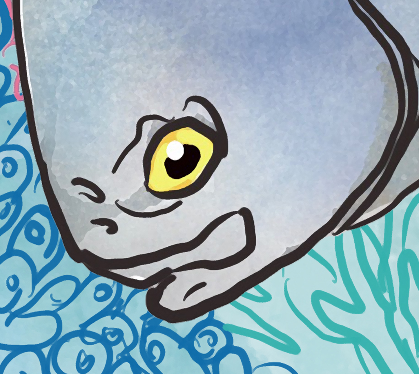 Sapphire Reef Permit Fine Fish Art Canvas Print